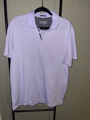 Ted Baker Men’s lavender Solid Short Sleeve Collared Polo Shirt Size S