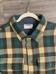 NWT 2026 Old Navy Heavy Weight Multicolored Flannel Chest Pockets Large