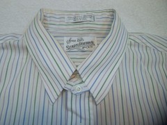 Sears Cotton Blend Tab Collar Stripe Dress Shirt Pre-owned 15.5 x 34/35 USA Made