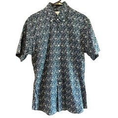 Ledbury Menswear Button Down Short Sleeve Palm Leaf Shirt baumwolle cotton 16.5L