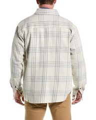 Sovereign Code Men’s River Overshirt Ecru Gray Plaid-Large