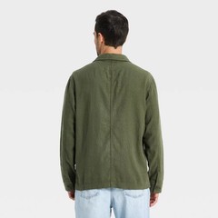 Men Long Sleeve Collared Button-Down Shirt – Goodfellow & Co Dark Green