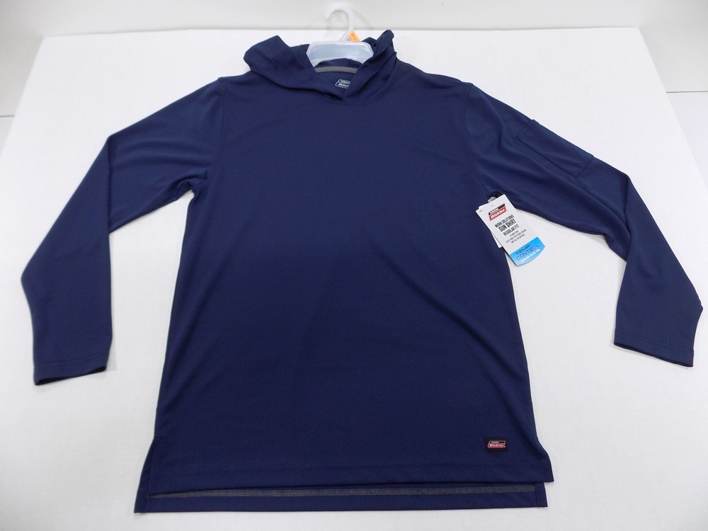 Genuine Dickies Work Solutions Hooded Long Sleeve Performance Sun Shirt SMALL