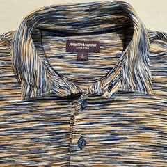 Johnston & Murphy Men’s Space-dyed Golf Polo Shirt Organic Cotton Sz L