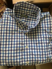 Men’s Orvis Button Down Shirt Size XXL 2XL Blue Purple Gingham Plaid Checkered