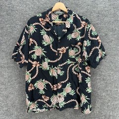 Pineapple Connection Shirt Men M Black Pineapple Print Short Sleeve Rayon