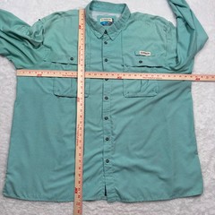 Magellan Fishing Shirt Mens 3XL Teal Houndstooth Aransas Pass Vented Wicking