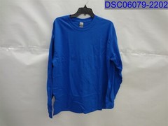 Gildan Mens Large Royal Blue Ultra Cotton Long Sleeve T Shirt Pack of Two G2400