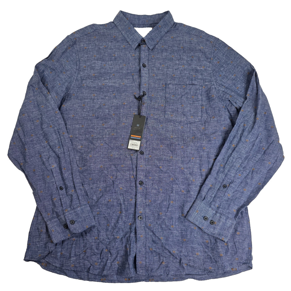 Marc Anthony Linen Blend Button Down Shirt Slim Fit Casual Mens XL