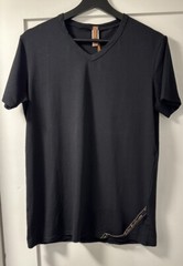 JOHN GALLIANO BLACK STRETCH COTTON V-NECK MEN’S T SHIRT SZ 48/M NEW WITH TAGS