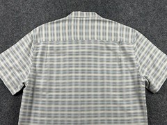 Tommy Bahama Basket Weave Button Down Shirt Men’s M Silk Cottage S/S Cream Blue