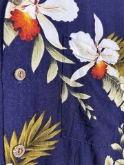 Two Palms Floral Camp Button Up Short Sleeve Shirt Medium Rayon Made In Hawaii