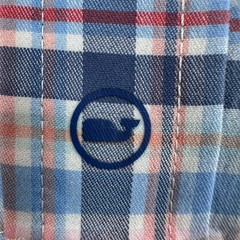 Vineyard Vines Button Down Mens M Medium Blue Plaid OTG brrr Performance Shirt