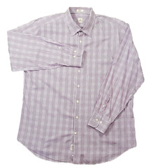 Peter Millar Long Sleeve Shirt Button Down Check Purple Green White Mens XL