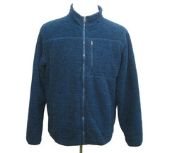 32 Degrees Fleece Jacket Mens Medium Blue Full Zip Coat 5 Pockets Warm Winter