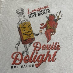Brisco Brands Devil’s Delight Hot Sauce T Shirt Mens Large Beige Cream