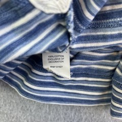 Johnnie O Hanging Out Shirt Mens Medium Blue White Striped Long Sleeve Casual