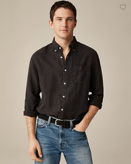 NWT J.Crew Baird McNutt garment-dyed Irish linen shirt, Classic-M/SlimUntucked-L