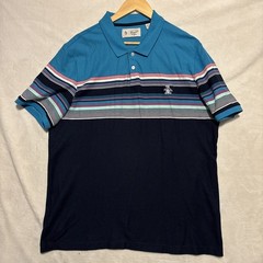 Penguin Munsingwear Men’s Blue Striped Polo Shirt Size XL