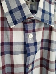 Express Fitted Men Button Down Shirt Blue 100%Cotton Long Sleeve SP 14-14 1/2