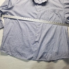Executive Division Blue Checkered Long Sleeve Dress Button Up Shirt Mens Big 21L
