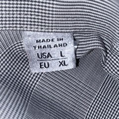 Ashworth Men’s Long Sleeve Linear Black/White Windowpane Dress Golf Shirt Large