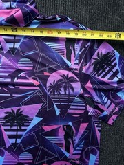 Lofty Llama Miami Slice Performance Polo Shirt Men’s XL Retro Vaporwave Golf