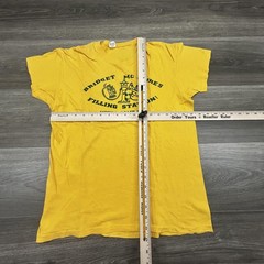 True Vintage 80s Notre Dame Shirt Mens Fits Small (L) Yellow Paper Thin Faded