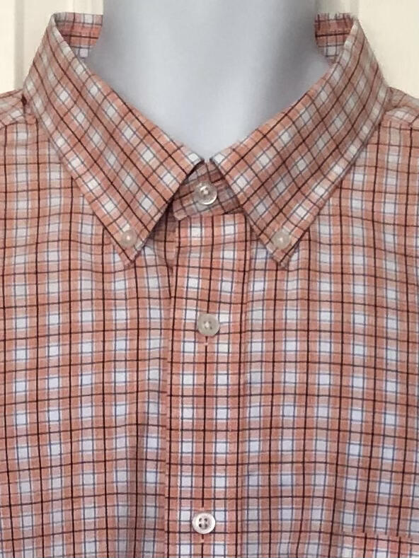 DANIEL CREMIEUX NWOT Button-Down Pink Black White Blue Plaid Cotton 2XL