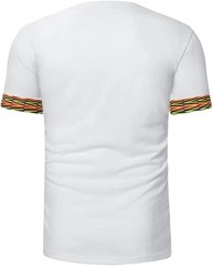 Mens African Dashiki T Shirt Tribal Floral Print V Neck Slim Fit Shirts Top