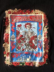 GRATEFUL DEAD-BERTHA WHEEL & ROSES-2 Side LONG SLEEVE SHIRT Black XXL Garcia