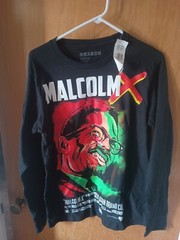 Reason Malcom X T-Shirt, Black Long Sleeve Size Medium, Brand New