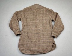 VTG PENDLETON WOOLEN MILLS JACKET SZ M BROWN CHECKERED 100% WOOL ELBOW PATCH