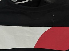 OFF-WHITE Men’s Black Red Multi Split Logo Long Sleeve Cotton T-Shirt 2XS clean