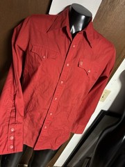 G-STAR Solid Red Pearl Snap Western Mill L/S SHIRT Mens M Medium GS Retro cowboy