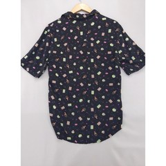 Disney Our Universe Button Down Shirt Mens Small Black Hocus Pocus Witchy Print