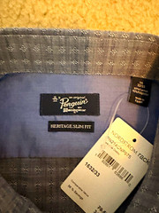 Original Penguin Heritage Slim Fit Long Sleeve Button-Down Geometric Gray L