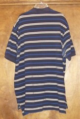 Polo by Ralph Lauren Polo Shirt Men’s XXL Navy Blue White Striped, SS, Red Logo