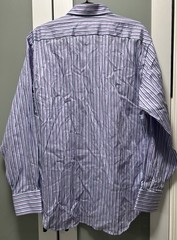 NWT Thomas Dean Multi Stripe Button Down Sport Shirt Size Large