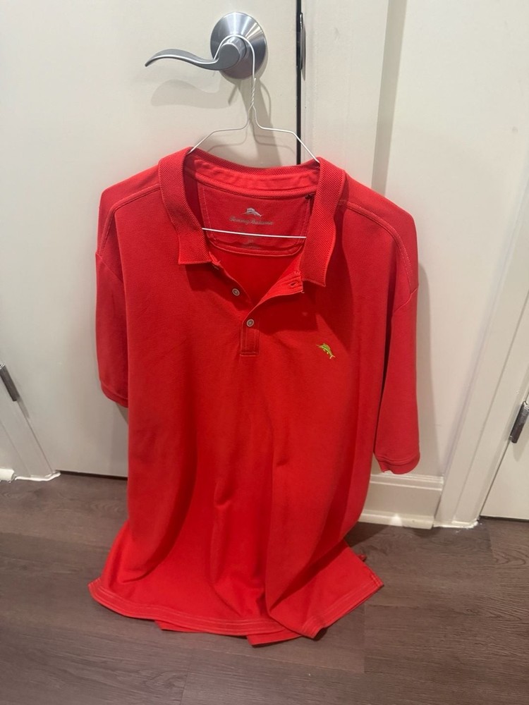 Tommy Bahama Supima Cotton Solid Red Polo Shirt