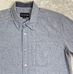 Ocean Current Long Sleeved Collared Pocket Button Down Blue Dress Shirt Mens Med