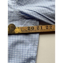 Glanshirt Slowear Shirt Mens Size 39in 15.5cm Blue Micro Check Cotton Italy