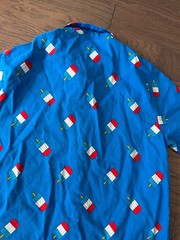 Isaac Morris IML button down popsicle shirt Sz small blue white red summer