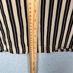 Mango Mens Medium Striped Button-Down Shirt Beige & Black Regular Fit