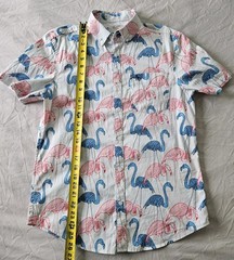 Original Penguin Stretch Button-Down Shirt Men’s Small All Over Print Flamingos
