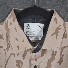 Split USA Button Up Shirt Men Large Desert Camo Long Sleeve Streetwear Flip Cuff