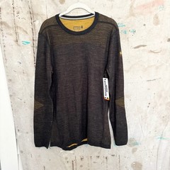 Smartwool Intraknit Thermal Merino Base Layer Crew Charcoal Honey Gold Medium