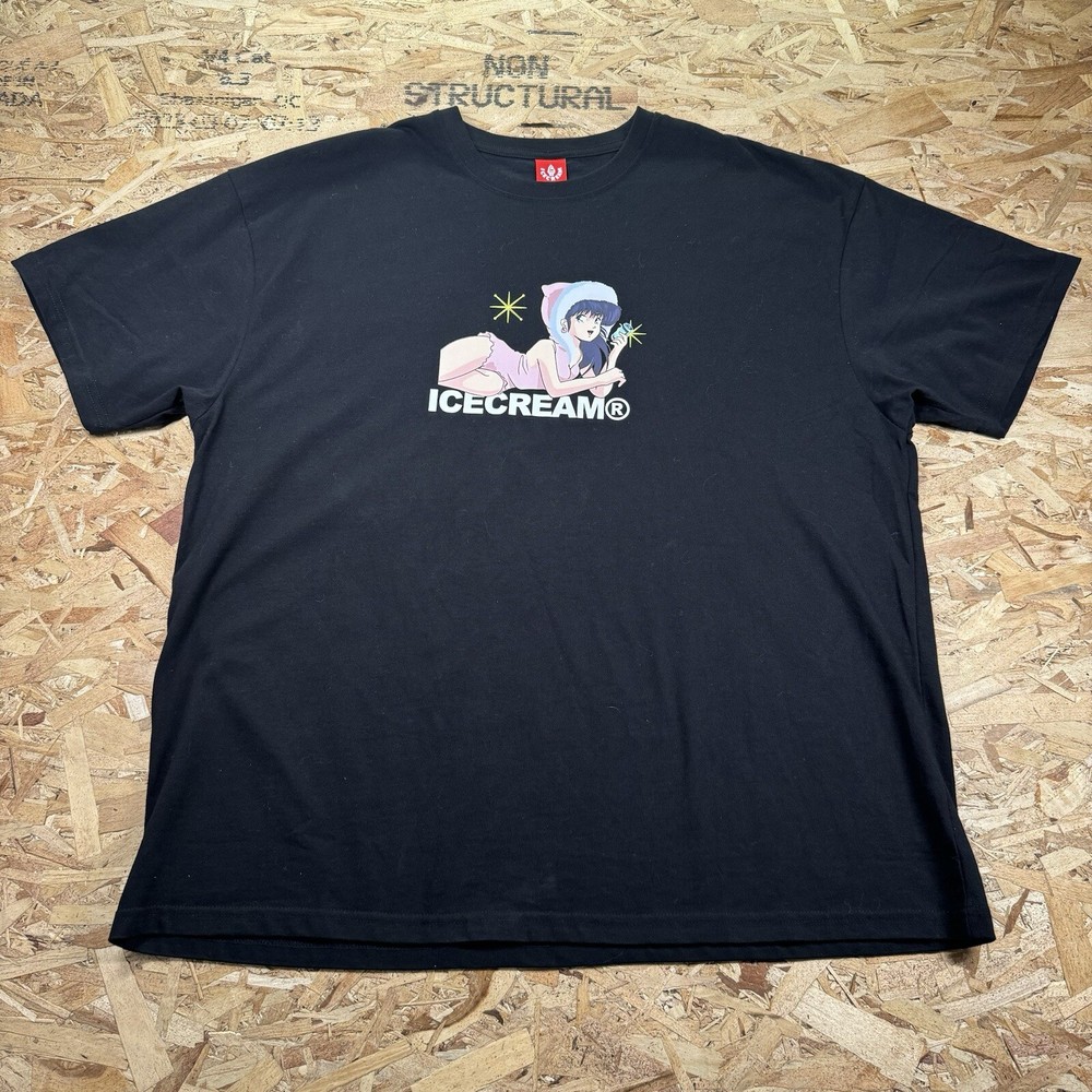 ICECREAM ICE CREAM FUR COAT SS TEE BLACK
