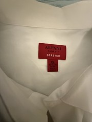 Alfani Slim Fit Stretch White Solid Dress Shirt XL 17-17 1/2 34/35