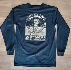 APWU American Postal Workers Union Black Med Long Sleeve Shirt